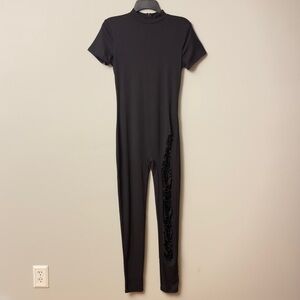 NWOT Love J. Full Length Bodysuit with Leg Cutouts Size M